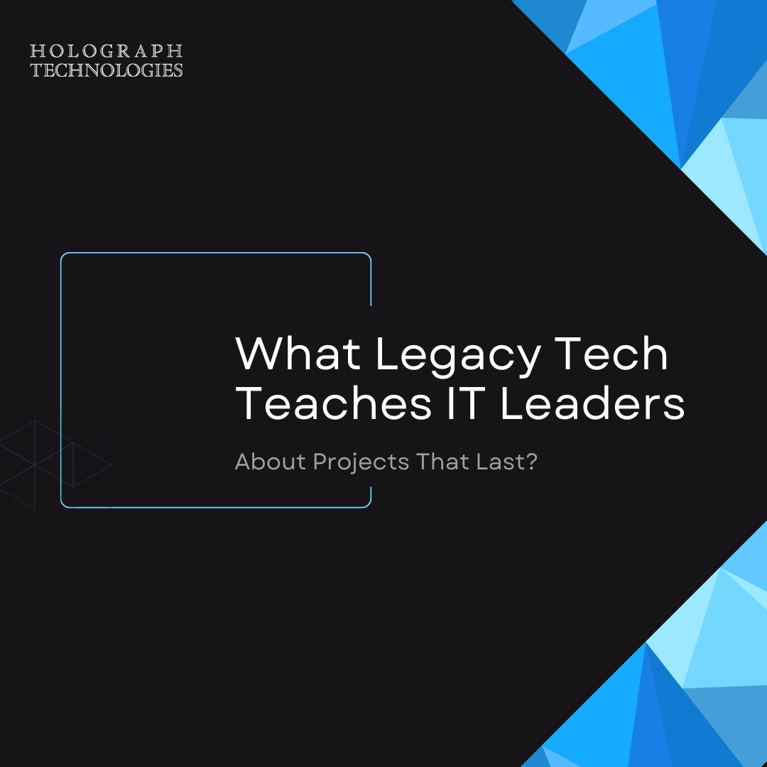 Illustration representing legacy technology's lasting power and value in IT.